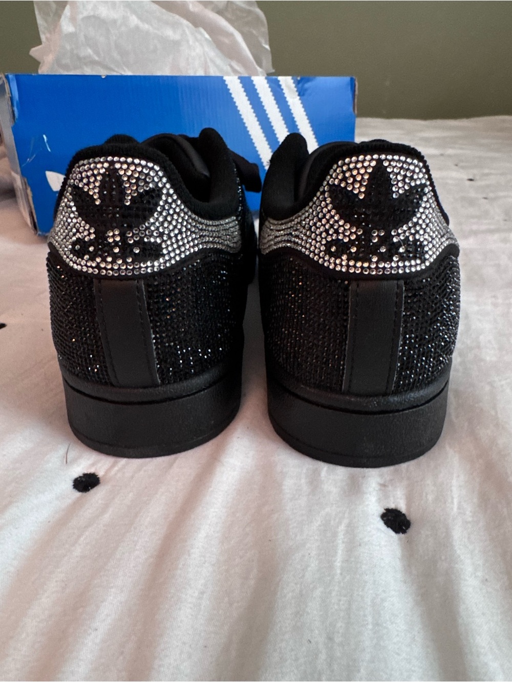 adidas Originals Superstar II sneakers in black and silver dimantes - Picture 7 of 8